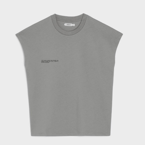 Pangaia Seaweed Fiber Cropped Shoulder Tee Grey - Picture 1 of 8